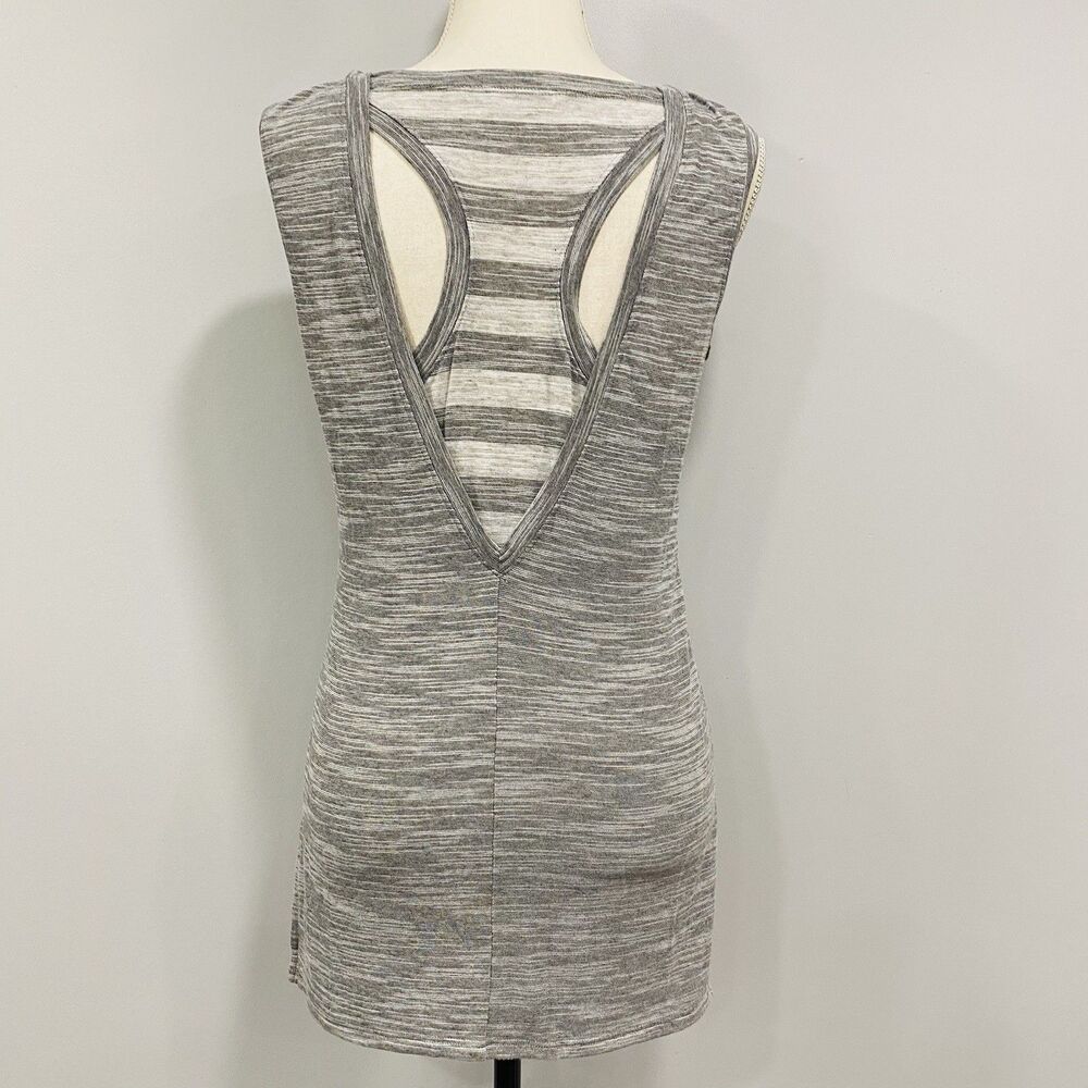 ATHLETA XS Coronado Heathered Grey Racerback Loose Layered Tank Oversized Active